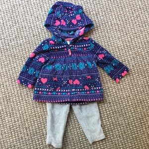 Carters fleece jacket/pants set 3M